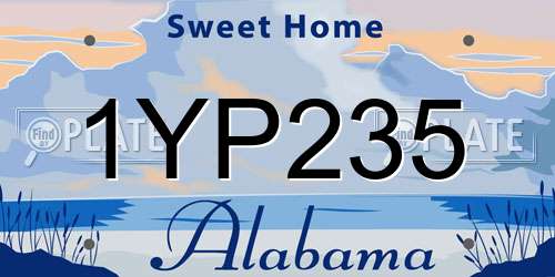 1YP235 Alabama License Plate