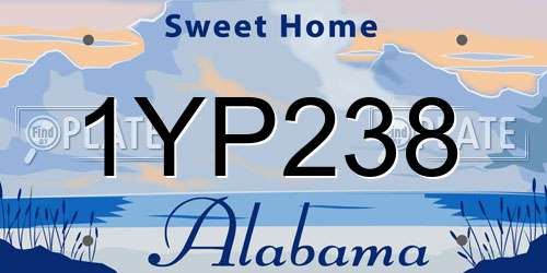 1YP238 Alabama License Plate