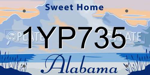1YP735 Alabama License Plate