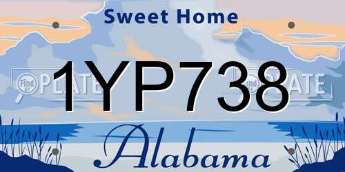 1YP738 Alabama License Plate