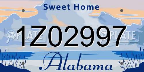 1Z02997 Alabama License Plate