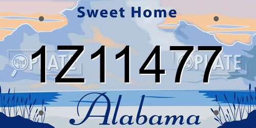 1Z11477 Alabama License Plate