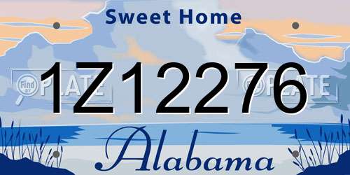1Z12276 Alabama License Plate