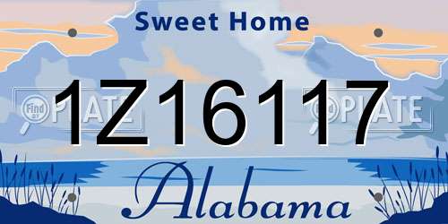 1Z16117 Alabama License Plate