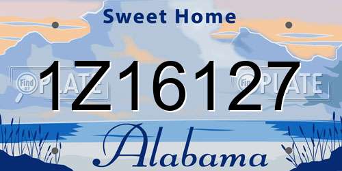 1Z16127 Alabama License Plate