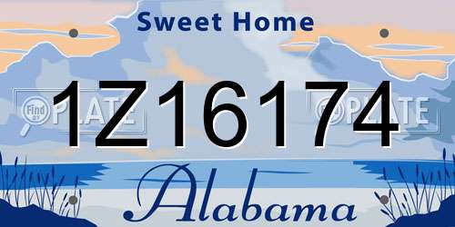 1Z16174 Alabama License Plate