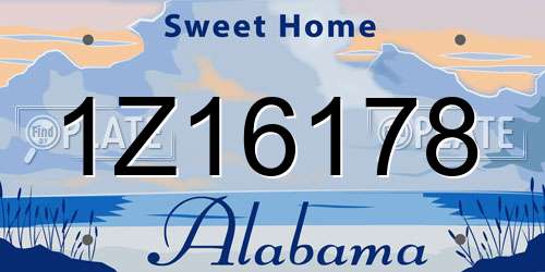 1Z16178 Alabama License Plate