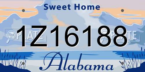 1Z16188 Alabama License Plate