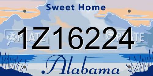 1Z16224 Alabama License Plate