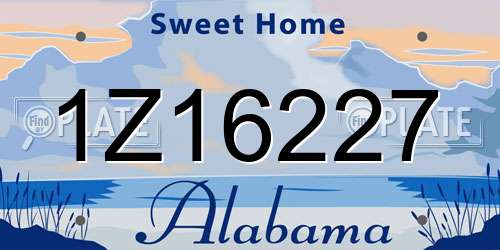 1Z16227 Alabama License Plate