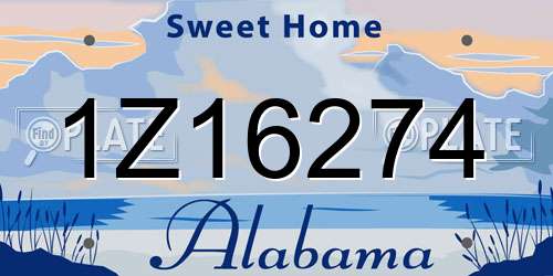 1Z16274 Alabama License Plate