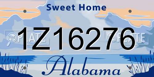1Z16276 Alabama License Plate