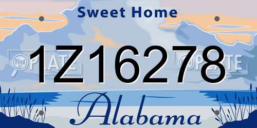 1Z16278 Alabama License Plate