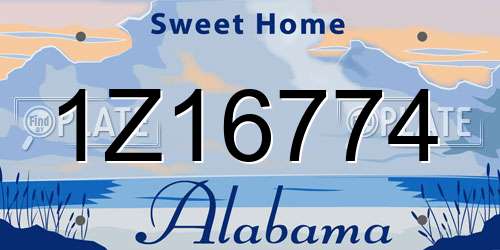 1Z16774 Alabama License Plate