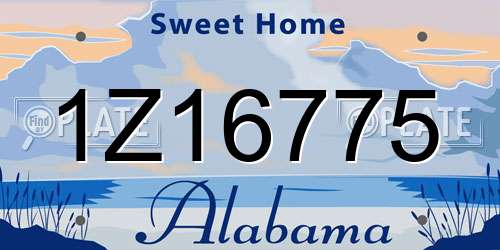 1Z16775 Alabama License Plate