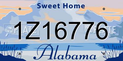 1Z16776 Alabama License Plate