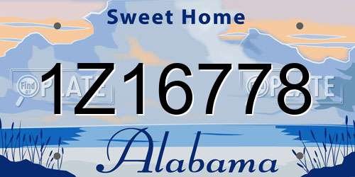 1Z16778 Alabama License Plate
