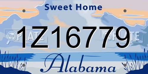 1Z16779 Alabama License Plate