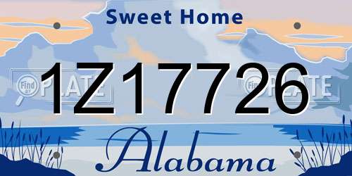 1Z17726 Alabama License Plate