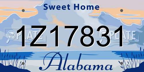 1Z17831 Alabama License Plate