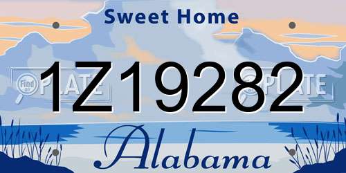 1Z19282 Alabama License Plate