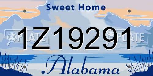 1Z19291 Alabama License Plate