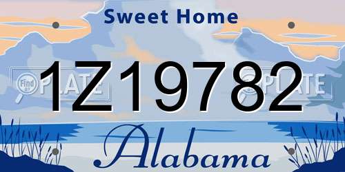 1Z19782 Alabama License Plate