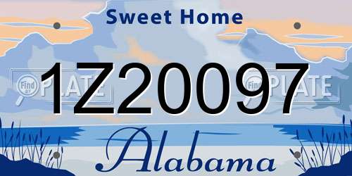 1Z20097 Alabama License Plate