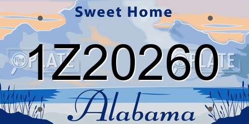 1Z20260 Alabama License Plate