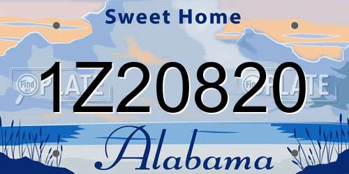 1Z20820 Alabama License Plate