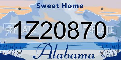 1Z20870 Alabama License Plate