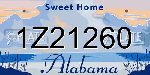1Z21260 Alabama License Plate