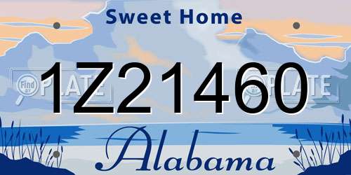 1Z21460 Alabama License Plate