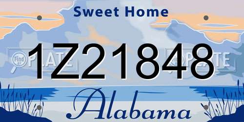 1Z21848 Alabama License Plate
