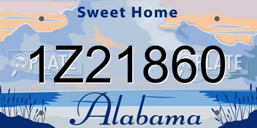 1Z21860 Alabama License Plate