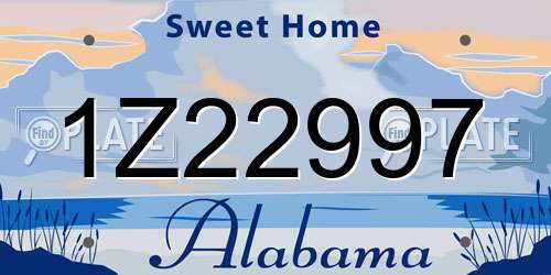 1Z22997 Alabama License Plate