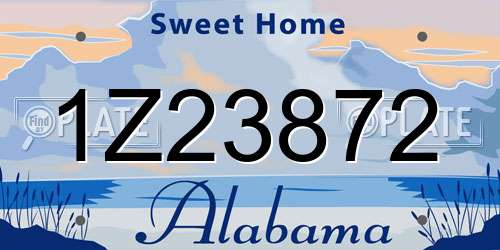 1Z23872 Alabama License Plate