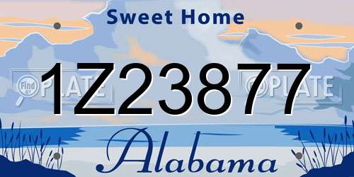 1Z23877 Alabama License Plate