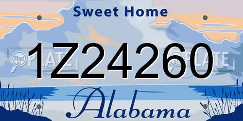1Z24260 Alabama License Plate