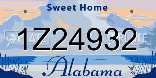 1Z24932 Alabama License Plate
