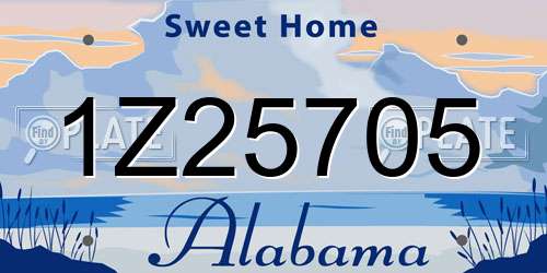 1Z25705 Alabama License Plate