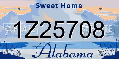 1Z25708 Alabama License Plate
