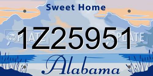 1Z25951 Alabama License Plate