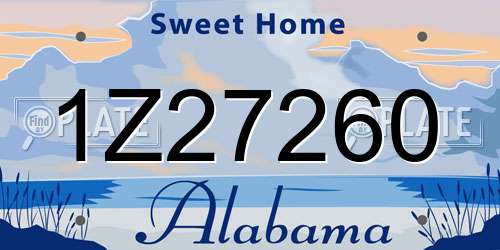 1Z27260 Alabama License Plate