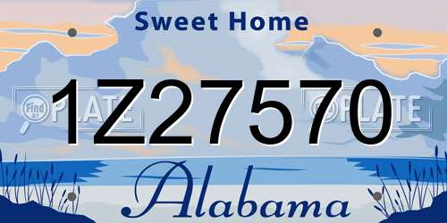 1Z27570 Alabama License Plate