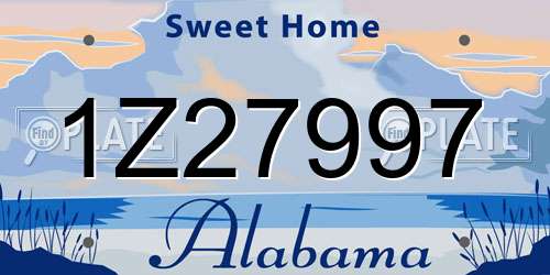 1Z27997 Alabama License Plate