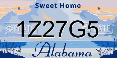 1Z27G5 Alabama License Plate