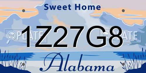 1Z27G8 Alabama License Plate