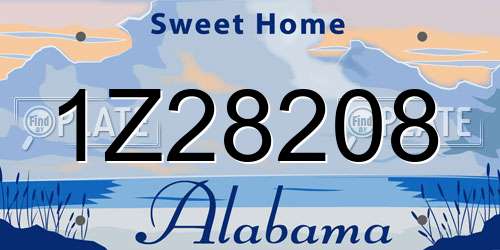 1Z28208 Alabama License Plate