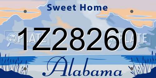 1Z28260 Alabama License Plate